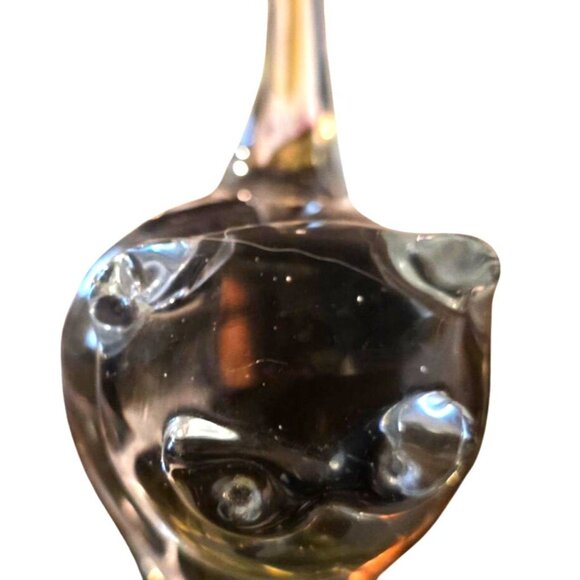 Cat Figurine Crystal Long Tail Artisan Signed Handcrafted - Picture 7 of 14